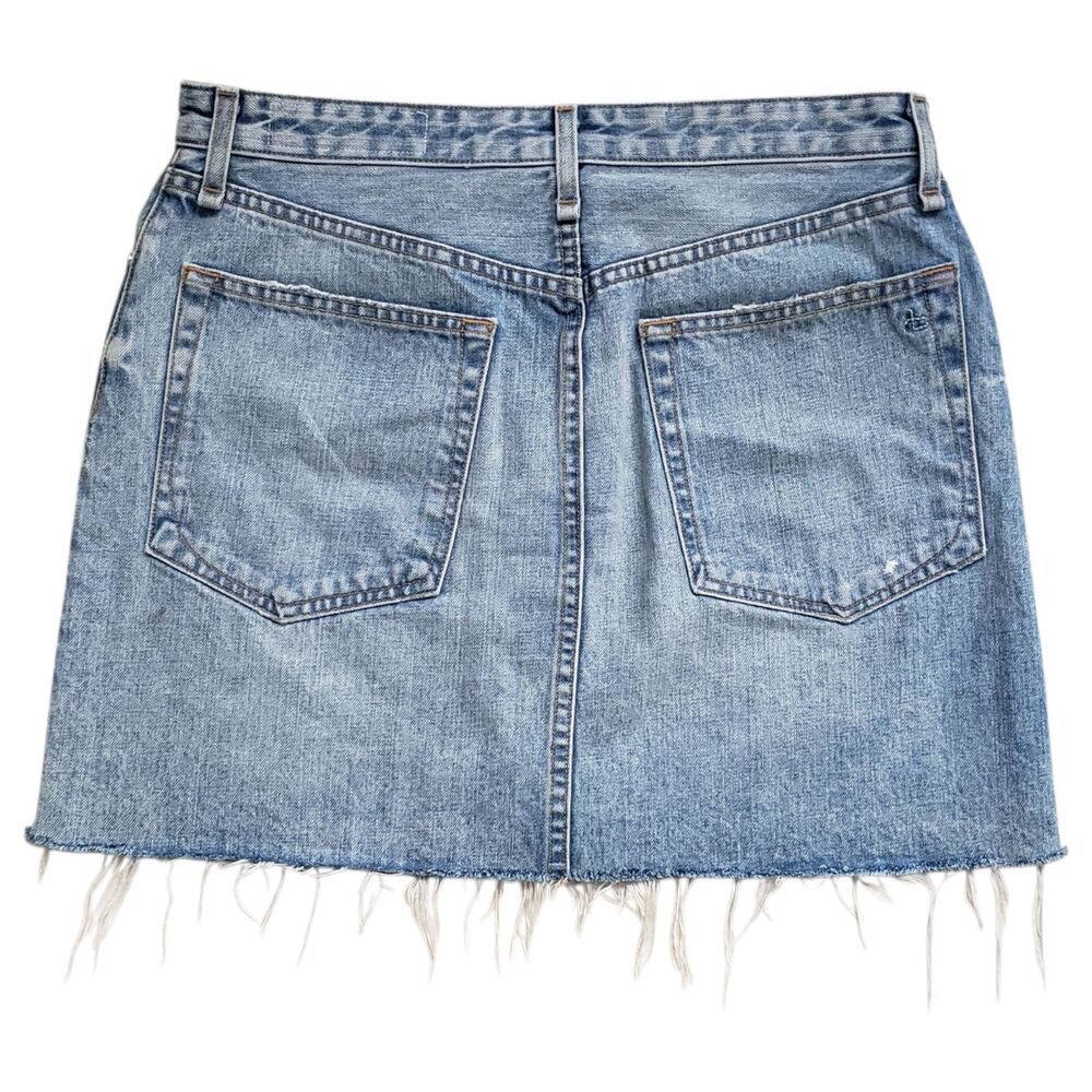 Rag & Bone Anna Denim Mini Skirt Womens 30 Mandy Distressed Zip Front Y2K - Picture 7 of 9